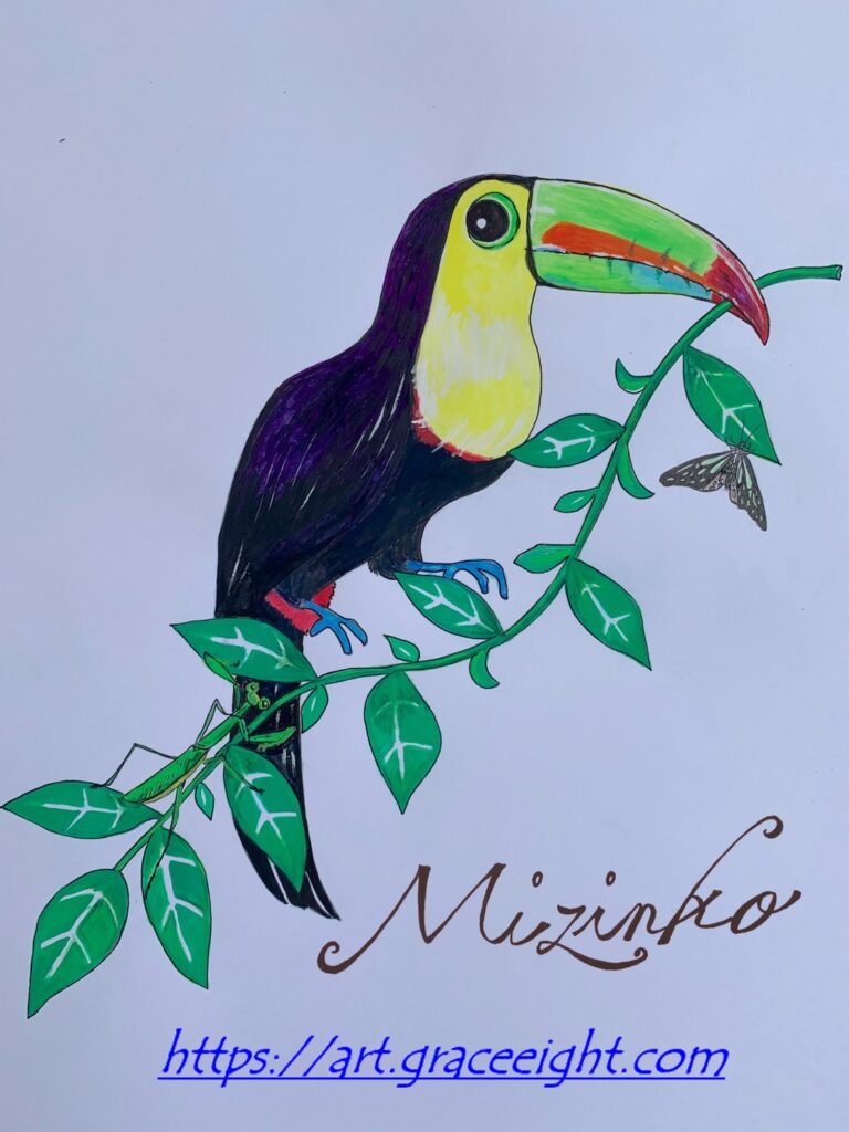 オオハシ（南米のカラフルな鳥）バージョン２Miジンコ