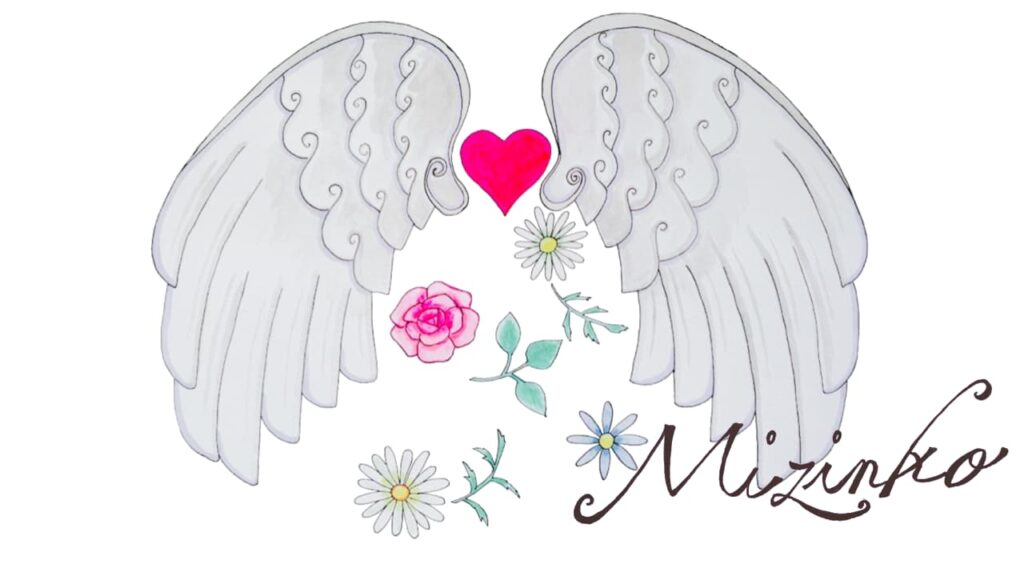 天使の翼の手書きイラスト（Miジンコ）