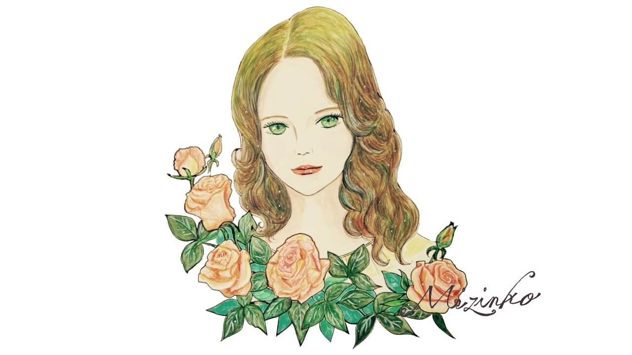 【薔薇のイラスト】薔薇と女性