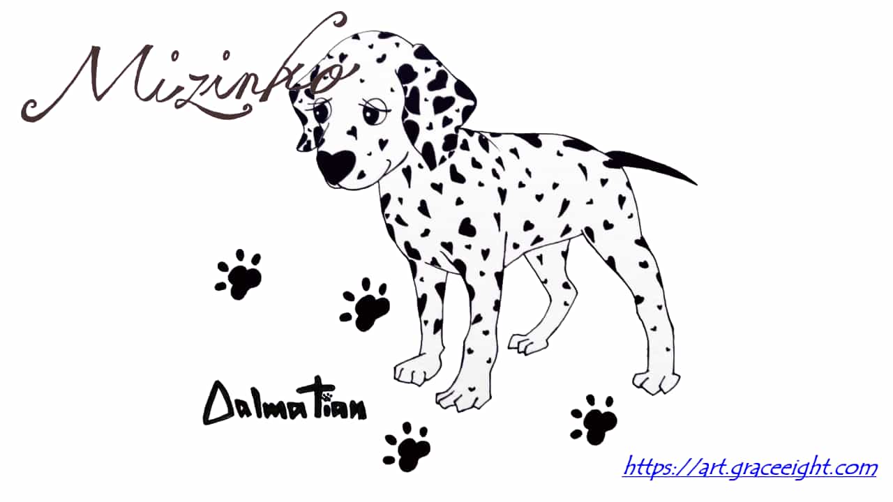 かわいい犬のイラスト『ダルメシアン』（Miジンコ）