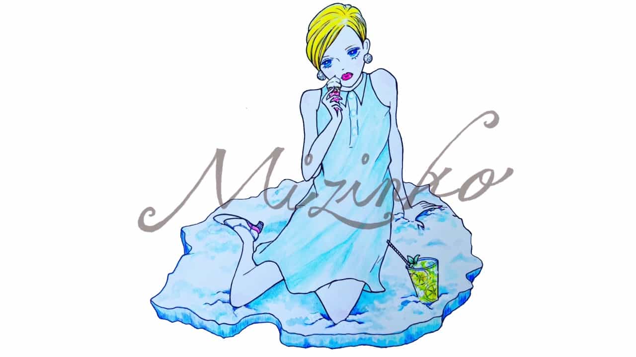 【Miジンコさんの手書きイラスト】透明感あふれる幻想世界「氷の女王」