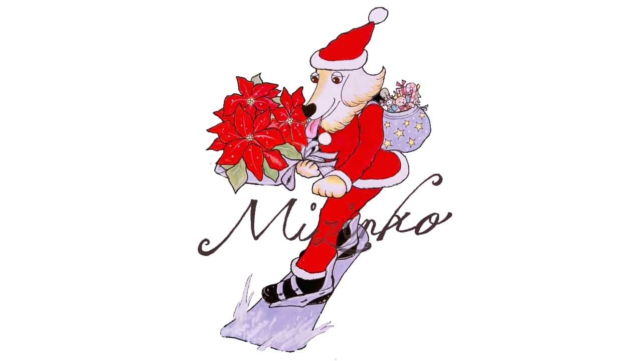 「かわいい犬のサンタさん」Miジンコさんの手書きクリスマスイラスト